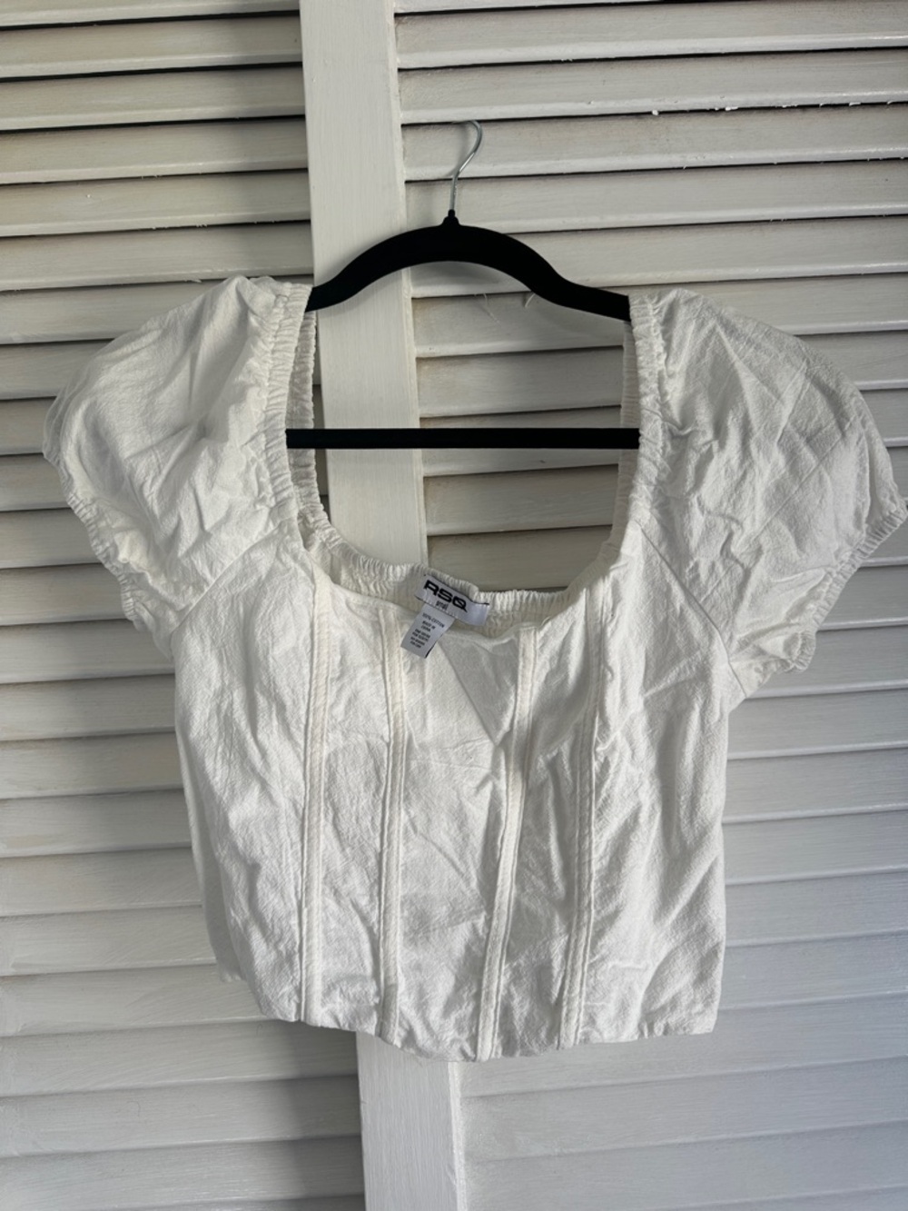 Corset Crop top puff sleeves